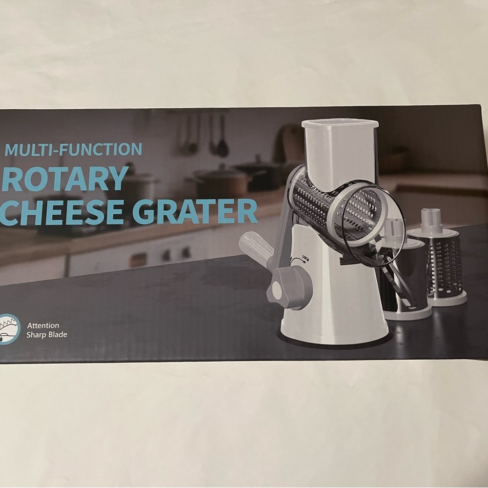 Multi-Function Rotary Cheese Grater - White/Gray